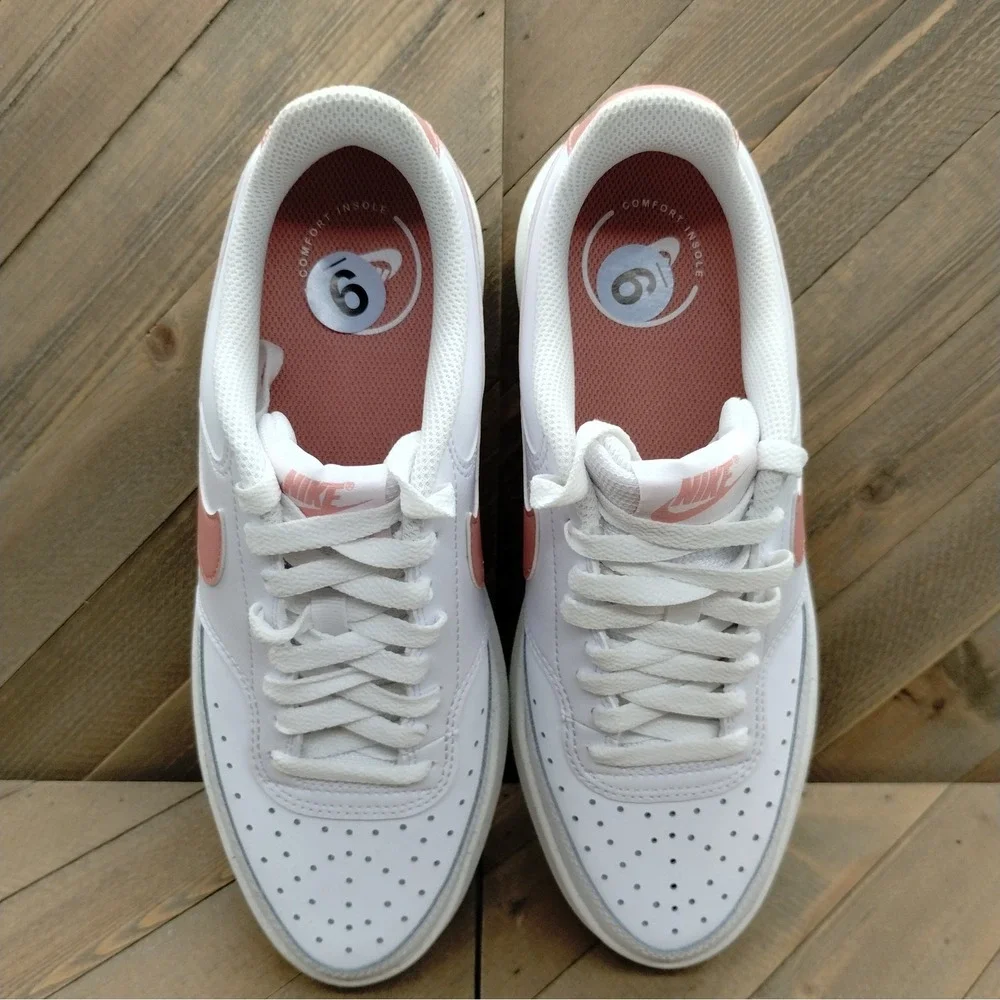 Nike Court Vision Alta Casual Platform Shoes‎ Womens Size 9 White Pink Sneakers